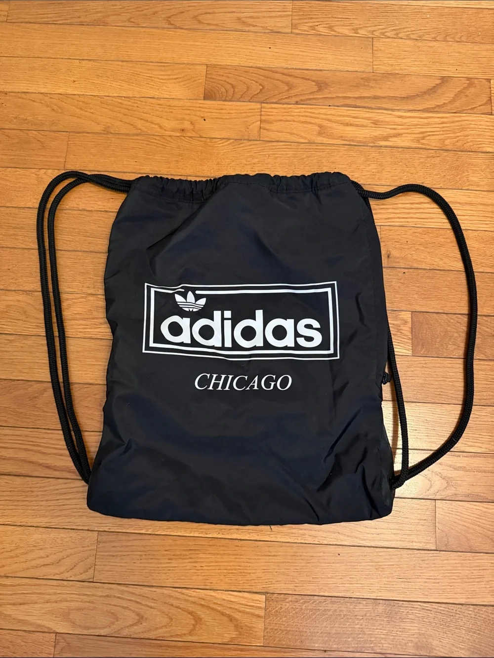 adidas Black Chicago Drawstring Backpack